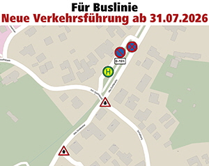 Neue Verkehrsf�hrung f�r Buslinis - s quer